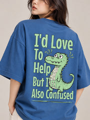 Confused Crocodile Oversized T-Shirt for Women | Madpaten