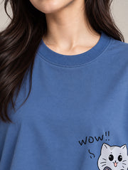 Wow Cat Oversized T-Shirt for Women | Madpaten