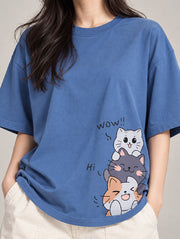 Wow Cat Oversized T-Shirt for Women | Madpaten