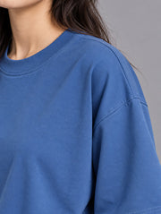 Airforce Blue Oversized T-Shirt for Women | Madpaten