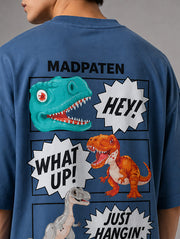Dinosaur Friends Club Oversized T-Shirt for Men | Madpaten