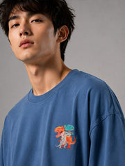 Dinosaur Friends Club Oversized T-Shirt for Men | Madpaten