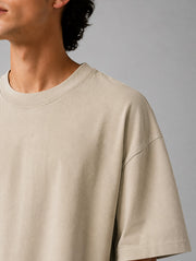 Beige Oversized T-Shirt for Men | Madpaten