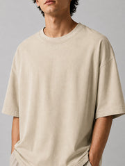 Beige Oversized T-Shirt for Men | Madpaten