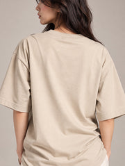 Beige Oversized T-Shirt for Women | Madpaten