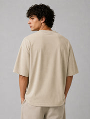 Beige Oversized T-Shirt for Men | Madpaten