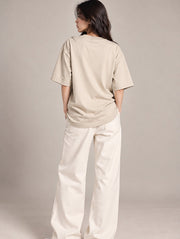Beige Oversized T-Shirt for Women | Madpaten