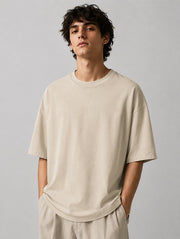 Beige Oversized T-Shirt for Men | Madpaten