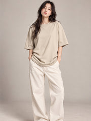 Beige Oversized T-Shirt for Women | Madpaten