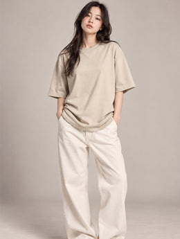 Beige Oversized T-Shirt for Women | Madpaten