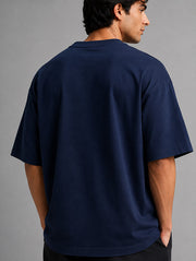 Navy Blue Oversized T-Shirt for Men | Madpaten