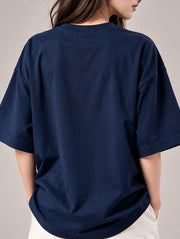 Navy Blue Oversized T-Shirt for Women | Madpaten