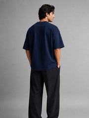 Navy Blue Oversized T-Shirt for Men | Madpaten