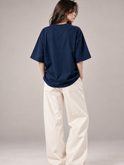 Navy Blue Oversized T-Shirt for Women | Madpaten
