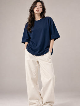 Navy Blue Oversized T-Shirt for Women | Madpaten
