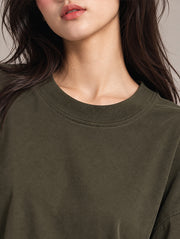 Olive Green Oversized T-Shirt for Women | Madpaten