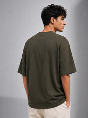 Olive Green Oversized T-Shirt for Men | Madpaten