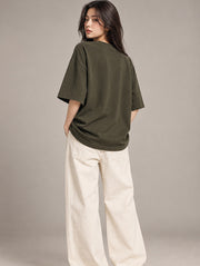 Olive Green Oversized T-Shirt for Women | Madpaten