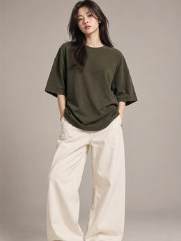 Olive Green Oversized T-Shirt for Women | Madpaten