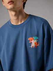 Dinosaur Friends Club Oversized T-Shirt for Men | Madpaten