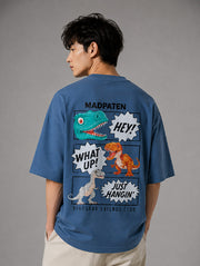Dinosaur Friends Club Oversized T-Shirt for Men | Madpaten