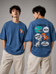 Dinosaur Friends Club Oversized T-Shirt for Men | Madpaten
