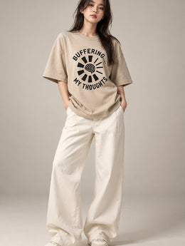 Buffering My Thoughts Oversized T-Shirt for Women | Madpaten