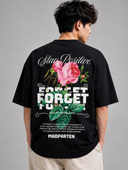 Stay Positive Forget Oversized T-Shirt for Men | Madpaten