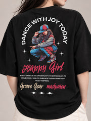 Happy Girl Oversized T-Shirt for Women | Madpaten