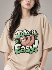 Take It Easy Oversized T-Shirt for Women | Madpaten